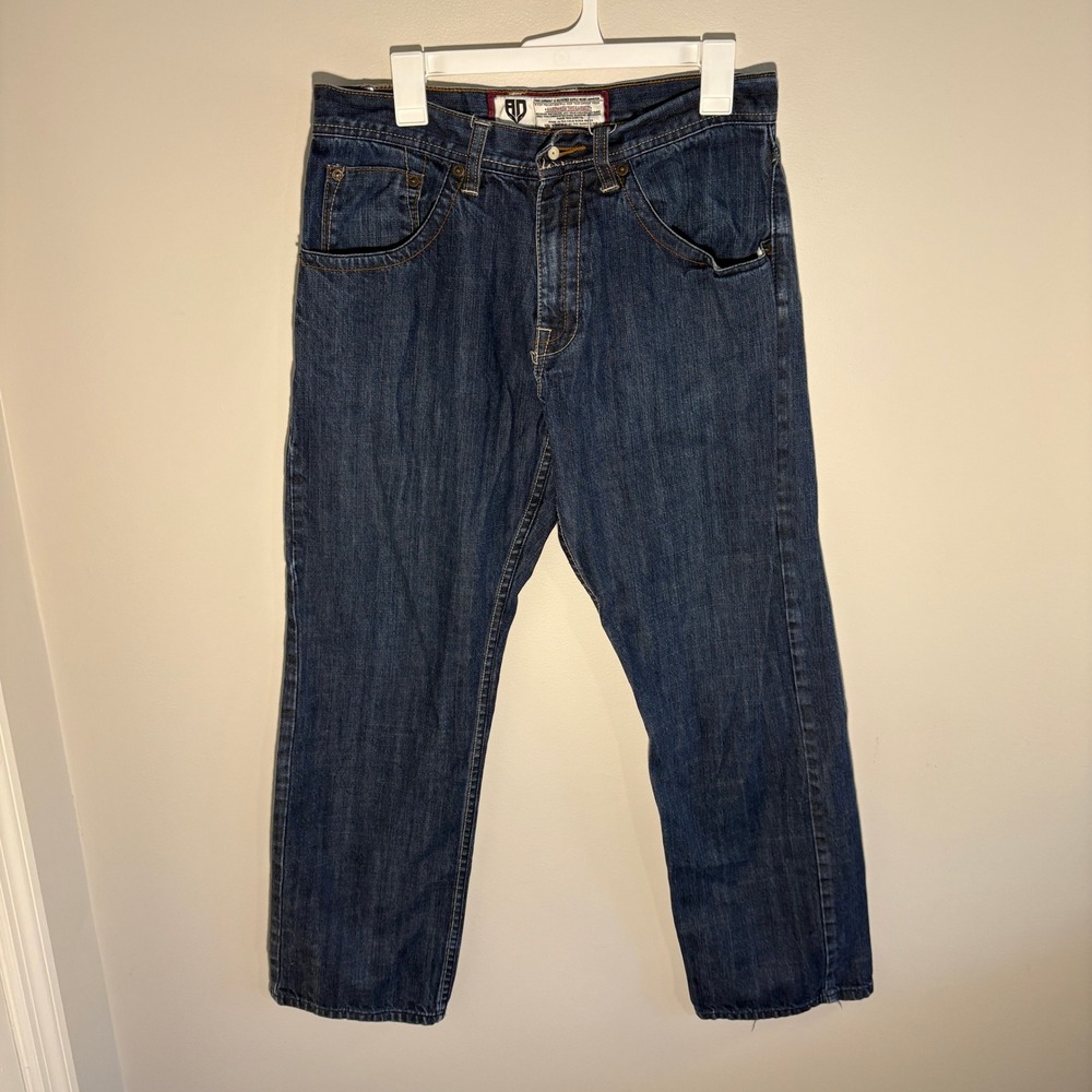 Artful Dodger Mens Straight Leg Denim Jeans Dark Wash Blue Size 34 RN 111507